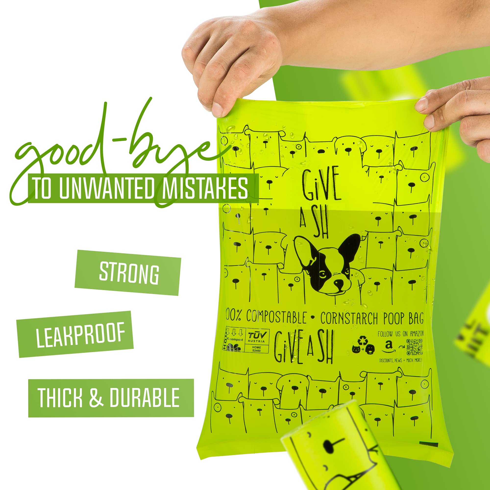 100% Certified Home Compostable Dog Poop Bags - 10% to Charity - ASTM D6400 & EN 13432 Compliant Dog Waste Bags - 240 Bags - 16